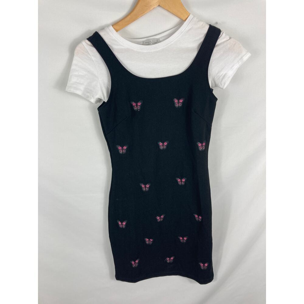 Haley & June Butterfly Embroidered Dress w White Tshirt Size Small